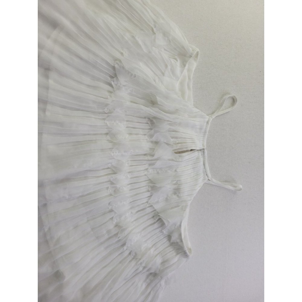 Ramy Brook Women's S White Lined Pleated Ruffle Tank Top Cropped READ - Picture 11 of 11